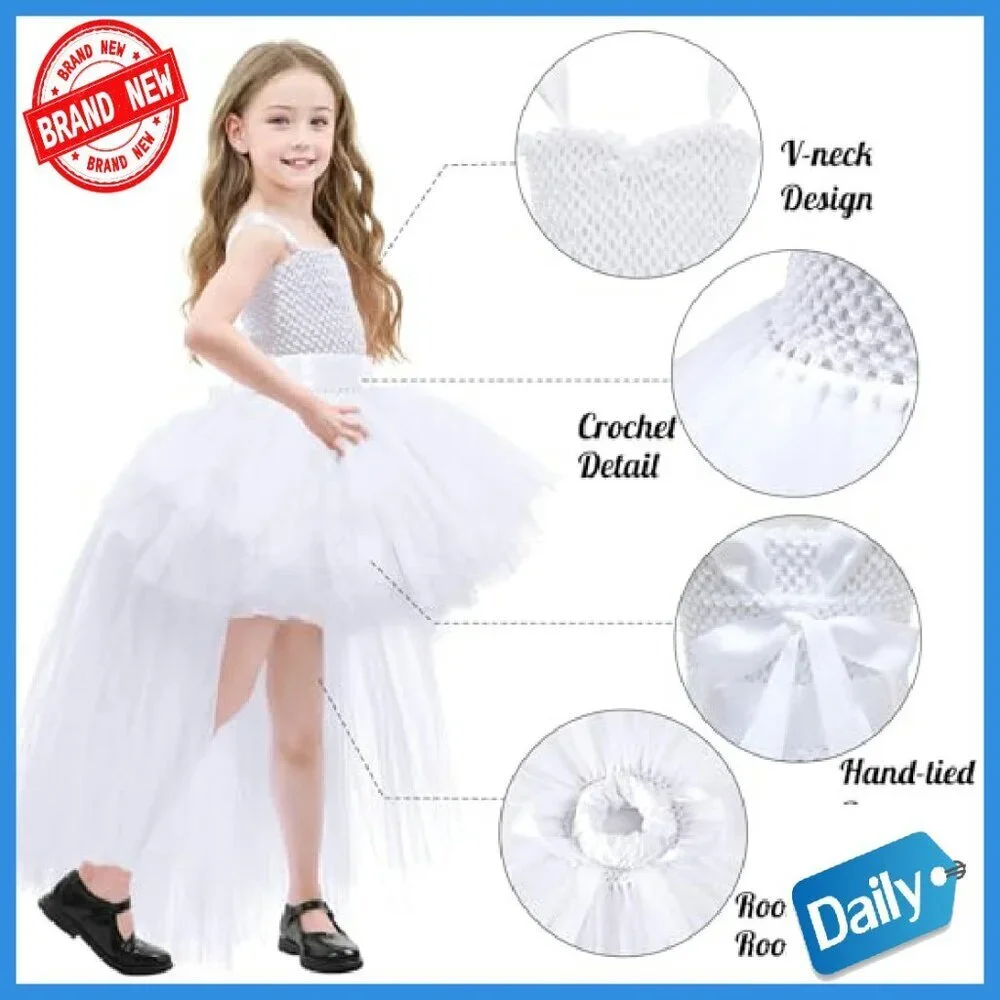Girls Halloween Tutu Dress Tulle Fairy Princess Birthday Party Outfit